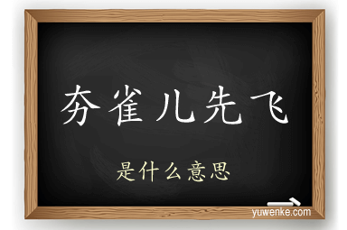 夯雀儿先飞