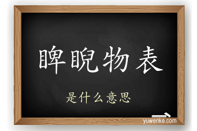 睥睨物表