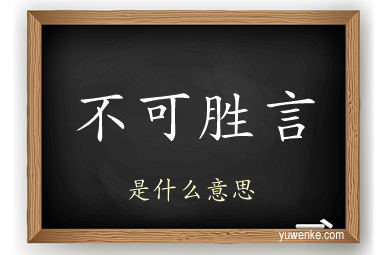 不可胜言