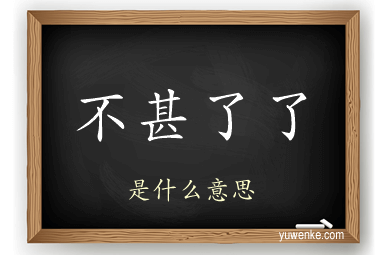 不甚了了