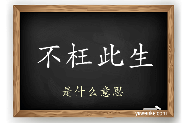不枉此生