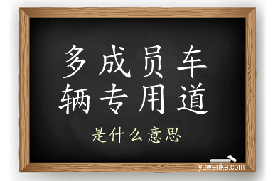 多成员车辆专用道