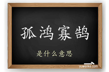 孤鸿寡鹄