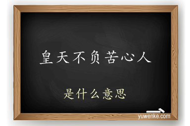 皇天不负苦心人
