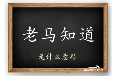 老马知道