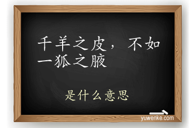 千羊之皮,不如一狐之腋