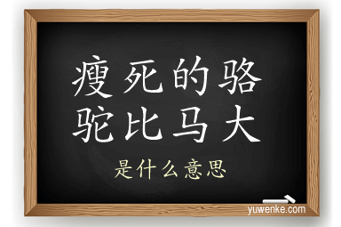 瘦死的骆驼比马大