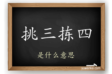 挑三拣四