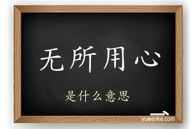 无所用心