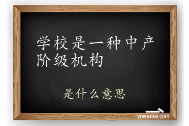学校是一种中产阶级机构