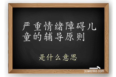 严重情绪障碍儿童的辅导原则
