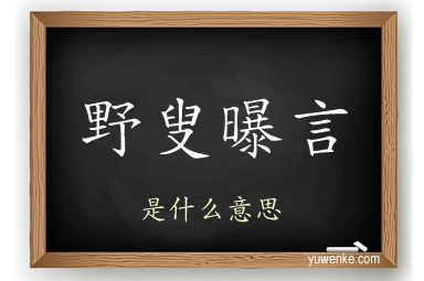 野叟曝言