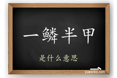 一鳞半甲