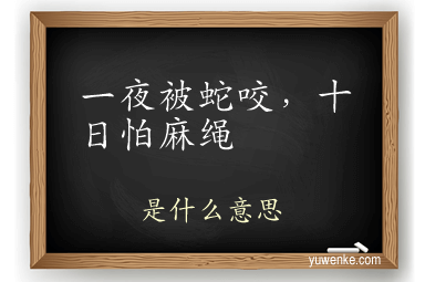 一夜被蛇咬，十日怕麻绳