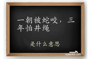 一朝被蛇咬,三年怕井绳