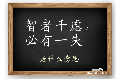 智者千虑，必有一失